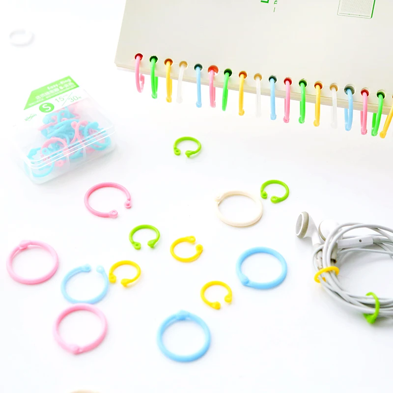 

Creative Colorful Plastic Book Rings Multi-Function Loose-Leaf Binder Ring DIY Album Book Binder Hoops Office Binding Stationery