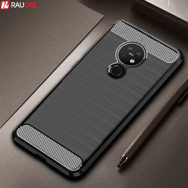 TPU Case for Nokia 7.2 Shockproof Bumper Carbon Fiber Silicon Phone Cover 6.2 2019 Full Protect | Мобильные телефоны и