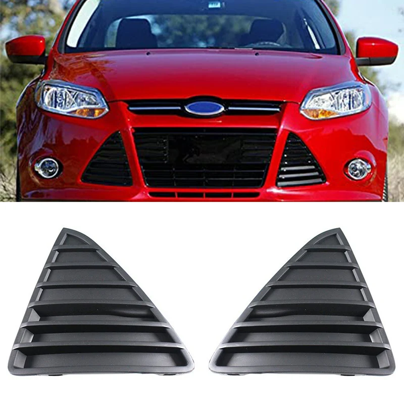 

Pair Matte Black Front Bumper Lower Grille Grill Cover Trim Replacement for Ford Focus 2012-2014