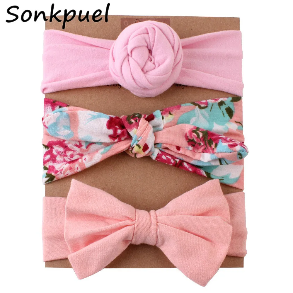 3 шт./компл. бантом цветочным узором украшение для детей повязка на голову малышей