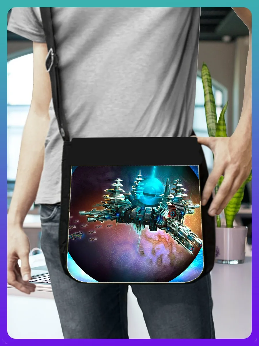 Сумка для ноутбука планшета рюкзак портфель на плечо с принтом настольная игра
