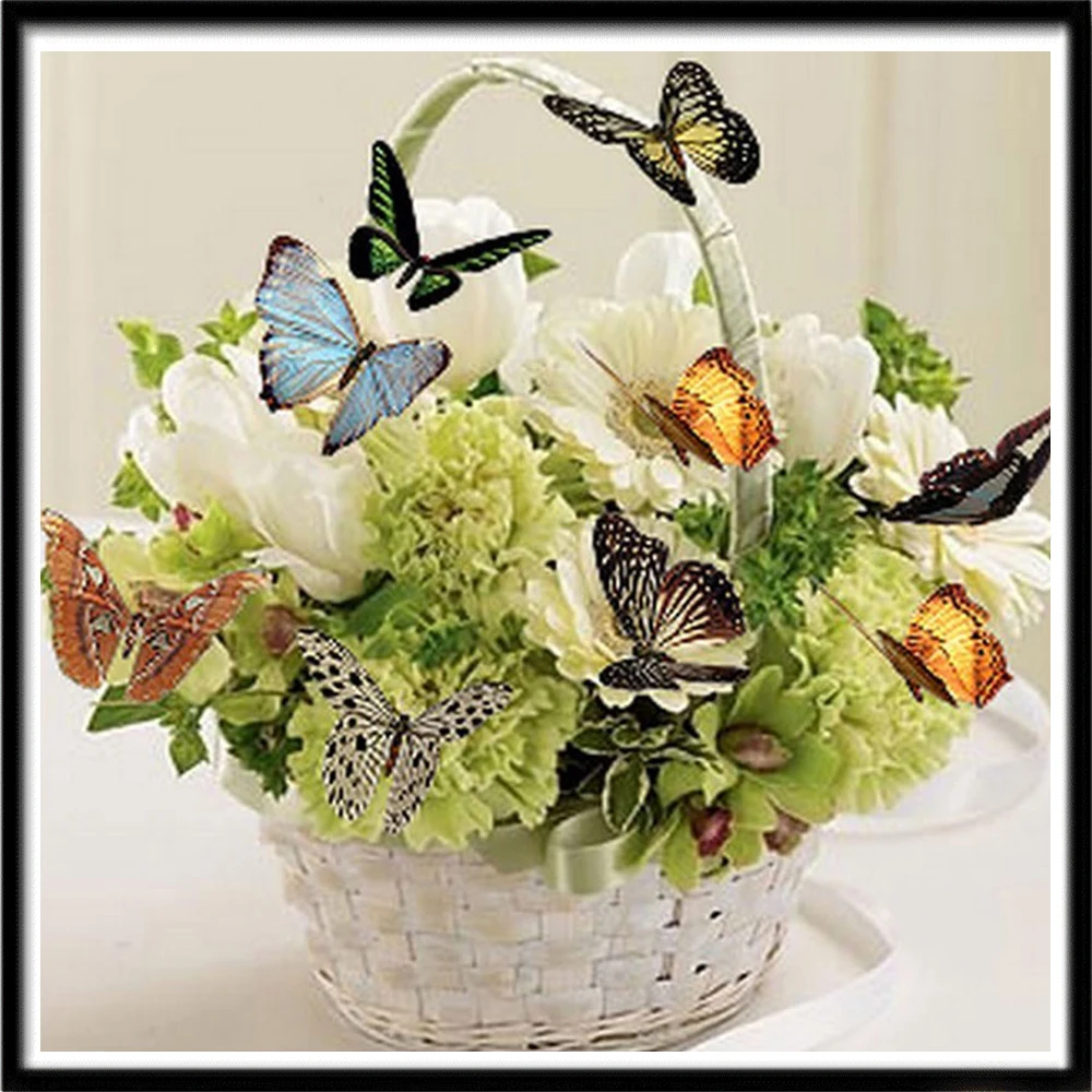 5D DIY diamond painting flower arrangement vase cross stitch diamond mosaic flower basket diamond embroidery indoor wall decorat 