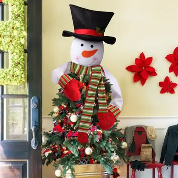

Christmas Tree Hug Snowman Xmas Tree Topper Decor Home Party Ornament Merry Christmas Holiday Kids Gifts S/L