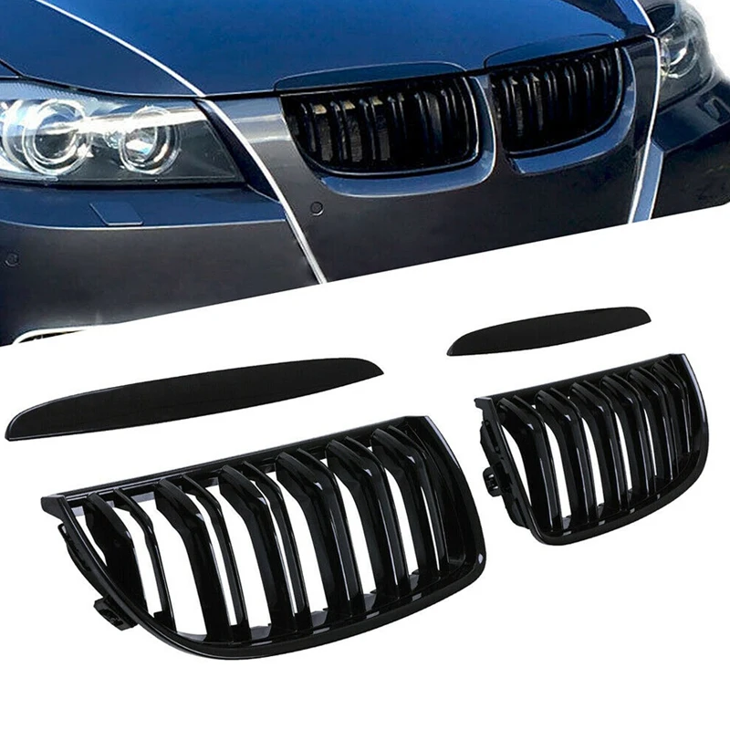 Передняя решетка для BMW E90 323I 328I 335I 330I 325I 3-Series 2005-2008 блестящая Черная | Автомобили и