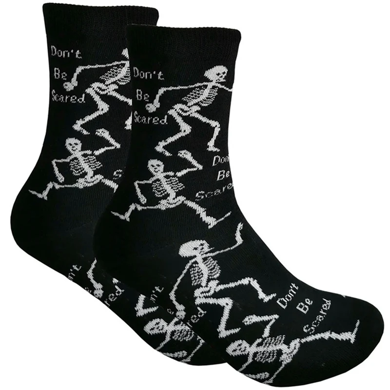 Новые мужские носки на Хэллоуин с 3d принтом забавные длинные носки с изображением скелета Chaussettes Homme Fantaisie прикольные носки