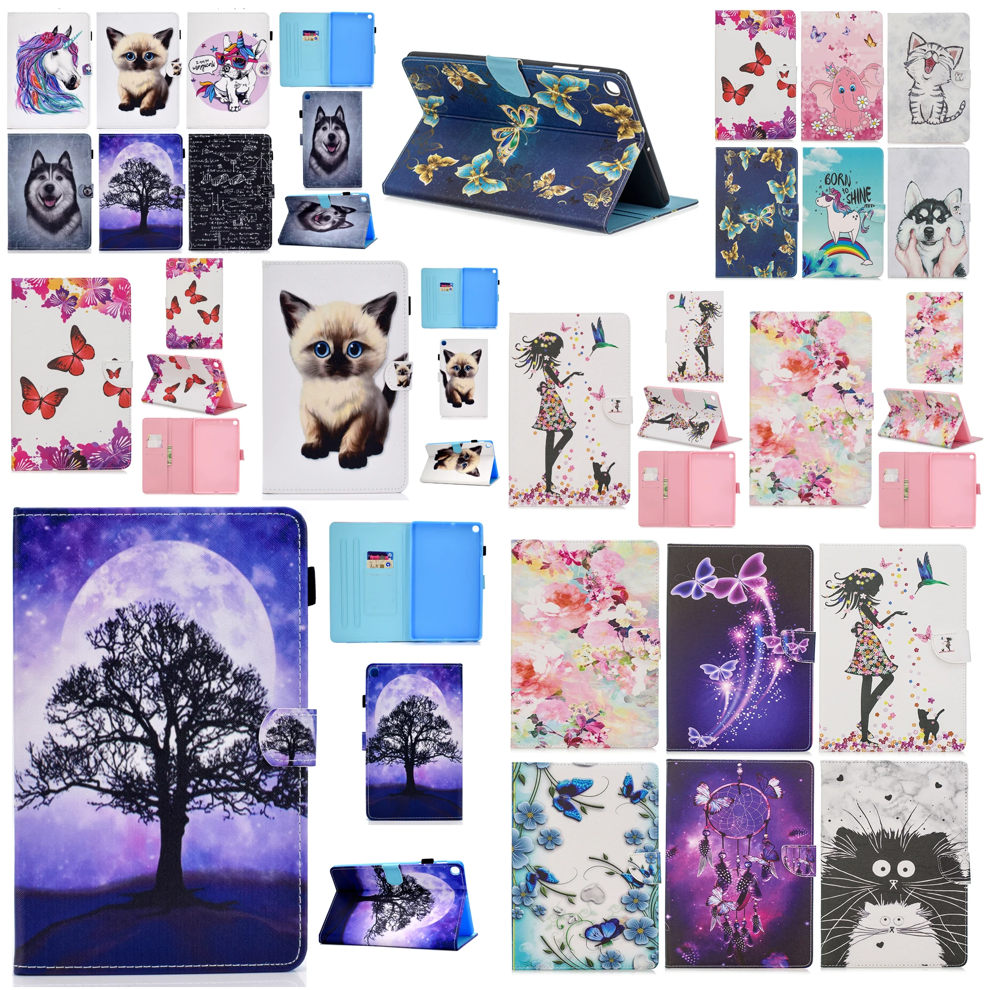 T510 T515 флип-стенд Funda Чехол Кожаный Футляр чехол для Samsung Galaxy Tab A 10,1 SM-T510 SM-T515 оболочка+ пленка+ ручка