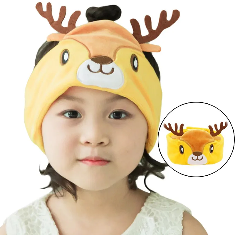 Kids Headphone Wired Earphone Sleeping Eye Mask Cartoon Deer Soft Music Headset for Children Boys Girls Gift