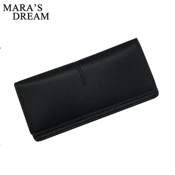 

Mara's Dream 2019 New Soft Leather Wallet Europe And America Simple Ultra-Thin Long Wallet Female Temperament Buckle Card Wallet