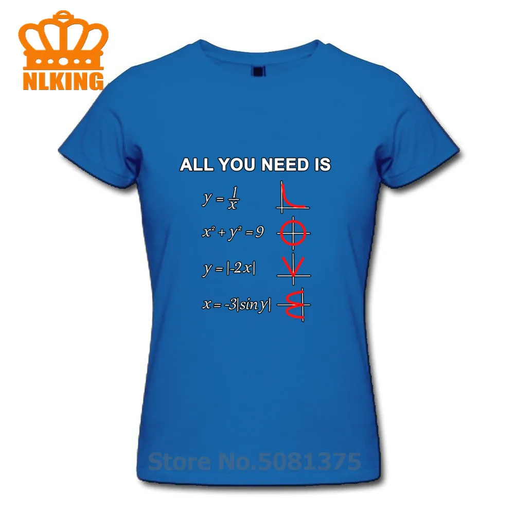 Модные футболки с принтом логотипа женские с коротким рукавом все, что вам нужно, это любовь Математика О-образным вырезом Мода хлопок женские футболки xs-xxxl - Цвет: 2