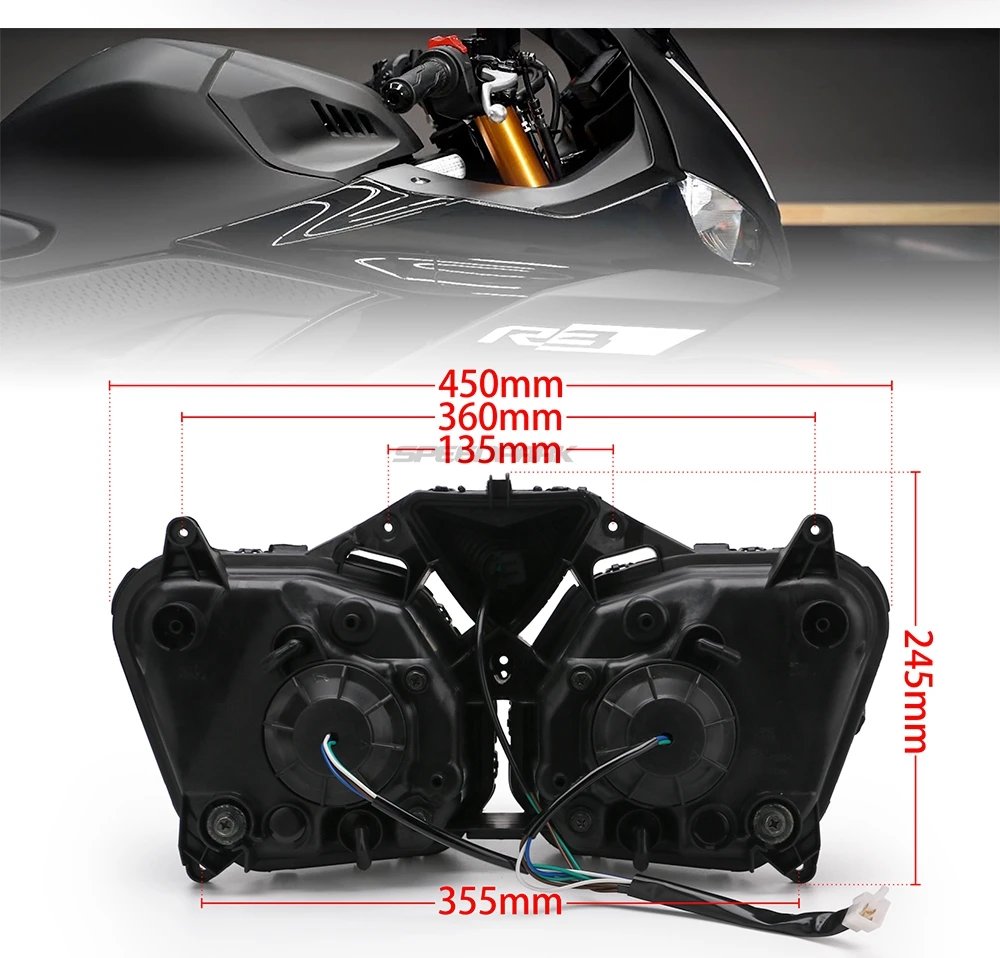 Аксессуары для мотоциклов светодиодный головной светильник для YAMAHA YZF R25 R3 спереди головной светильник Корпус YZF-R25 YZF-R3 2013