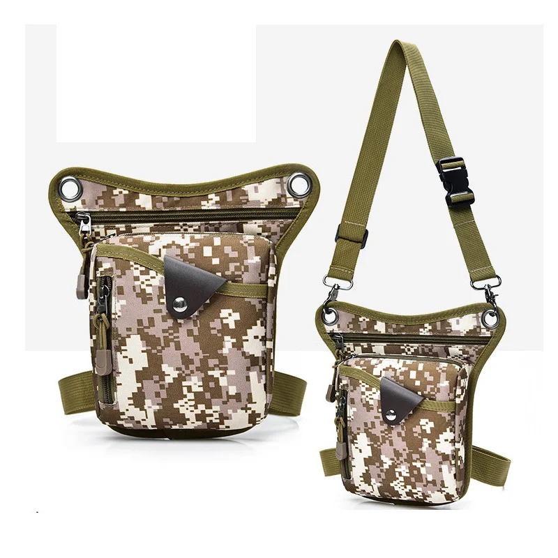 D leg bag Мужская нейлоновая сумка для ног, модная набедренная поясная сумка, многофункциональная тактическая мужская сумка через плечо для верховой езды - Цвет: D leg bag