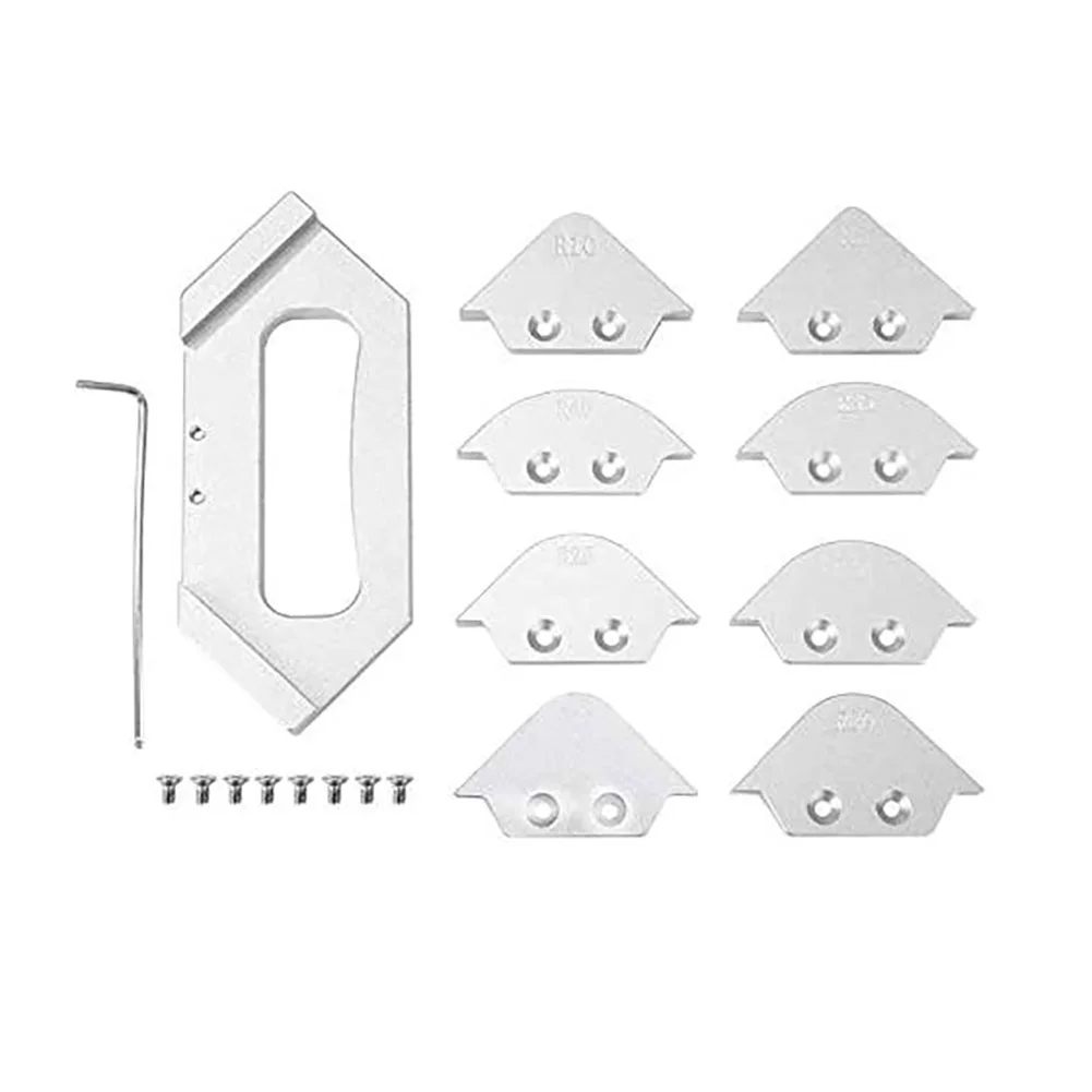 

8pcs Rounded Corners Anti-rust Table Bit Router Set Screws Radius Woodworking Grinding Templates Trimming Tool Chamfer Quick Jig