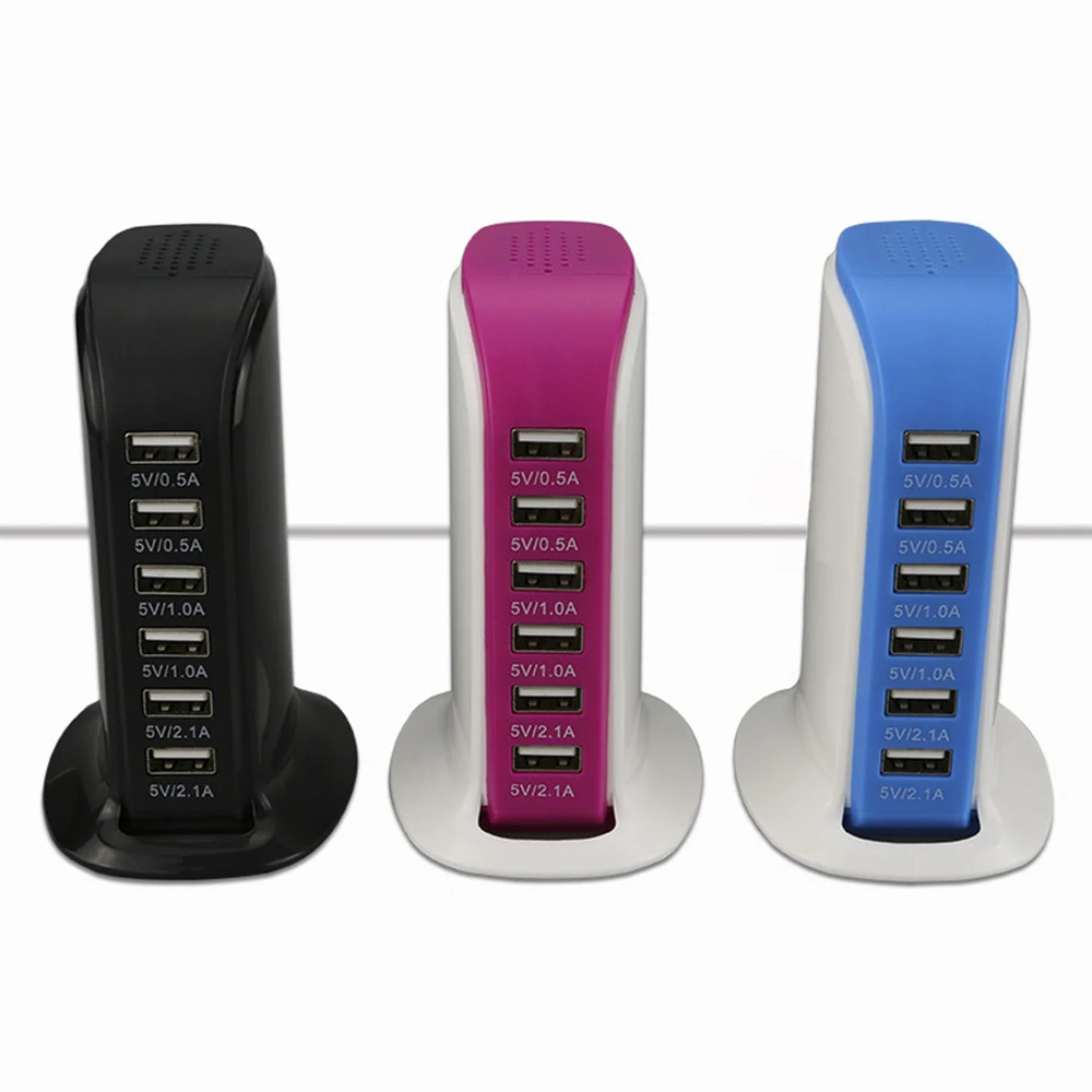 Универсальный Мульти 6 Порты и разъёмы быстрая usb-хаб Зарядное устройство быстрой зарядки док-станция с несколькими Путешествия адаптер розетки США ЕС штепсельная вилка британского стандарта
