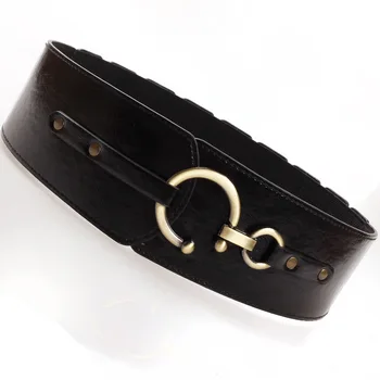 

Women's atmosphere high-grade wide belt with dresses fashion ladies waist elastic band hook belt elastic belt wild women wide