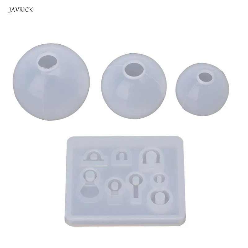 

4 Pcs/set Spherical Crystal Epoxy Silicone Mold DIY Handmade Jewelry Pendant Resin Molds Making Crafts Tool Set