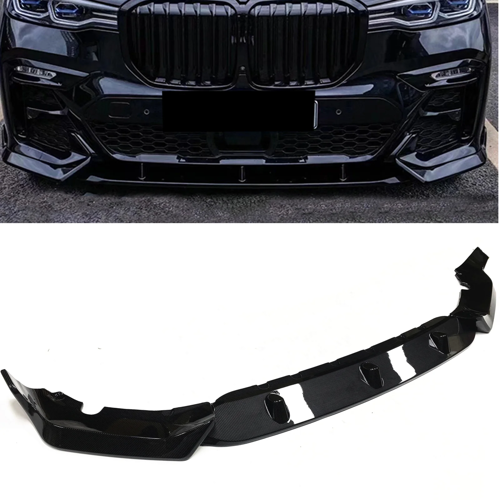 For BMW G07 X7 M Sport 2019 2020 Front Bumper Spoiler Lip Carbon Fiber