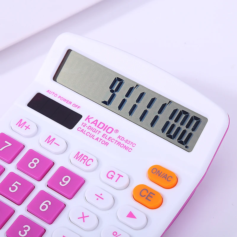 Красочный электронный настольный калькулятор с большими кнопками большой дисплей офисный компьютер двойной Солнечный ручной калькулятор
