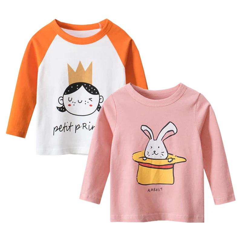 

Kids Clothes Spring Autumn Long-Sleeved Jacket Sweatshirt T-Shirt Girl Fashion Stitching Tops Cotton 2-8 Y Child Quality Costume