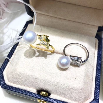 

Cute Dog Design 925 Silver Adjustable Ring Settings Base Findings Mountings Parts for Oyster Pearl Corals Jade Beads Stones