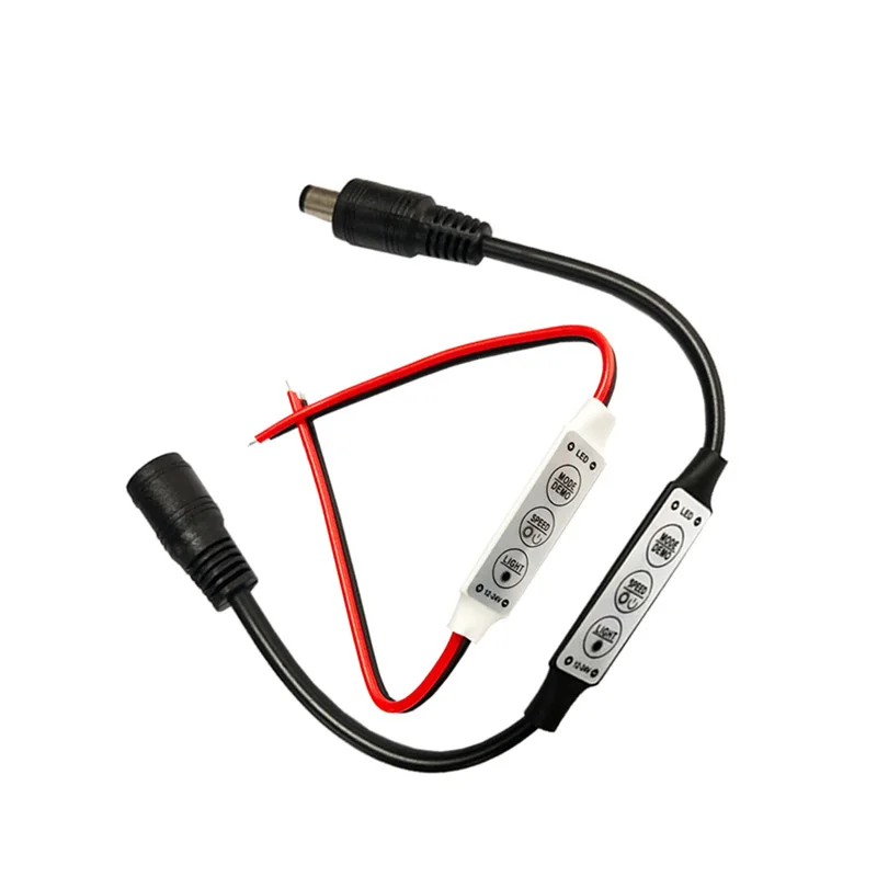 12 V-24 V Mini 3 ключа одинарный RGB Цвет светодиодный контроллер Яркость диммер для 2835 3528 5050 светодиодный полосы света