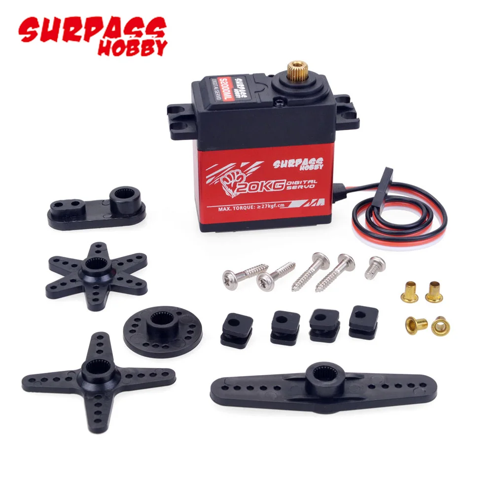 

RC Car Servo,SURPASS Hobby S2000ML 20KG Digital Metal Gear servo for HobbyWing ESC Fixed-wing Drone RC Climbing Car RC Model