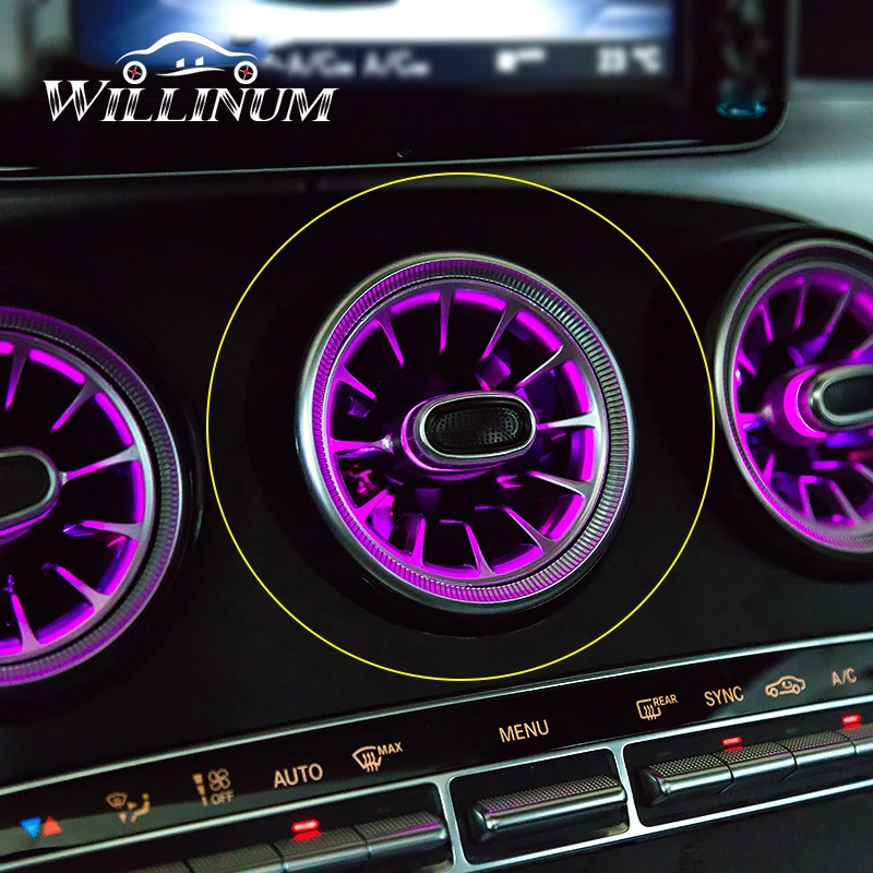 

Car ambient lights for Benz W205 GLC C class turbine outlet LED lamp front air condition vent inlet center console lighting