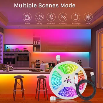 

LED Strip Lights Sync To Music USB 5050 Flexible RGB LED Strip Lights Music christmas decorations гирлянда светодиодная шары дл