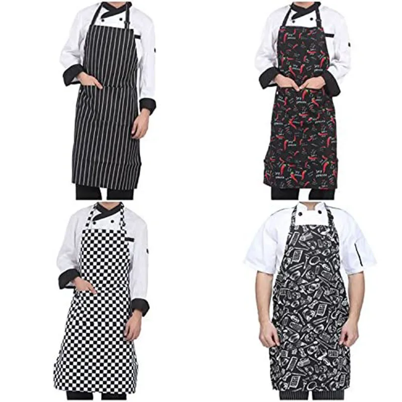 Adjustable Half-length Adult Apron Striped Hotel Restaurant Chef Waiter Apron Kitchen Cook