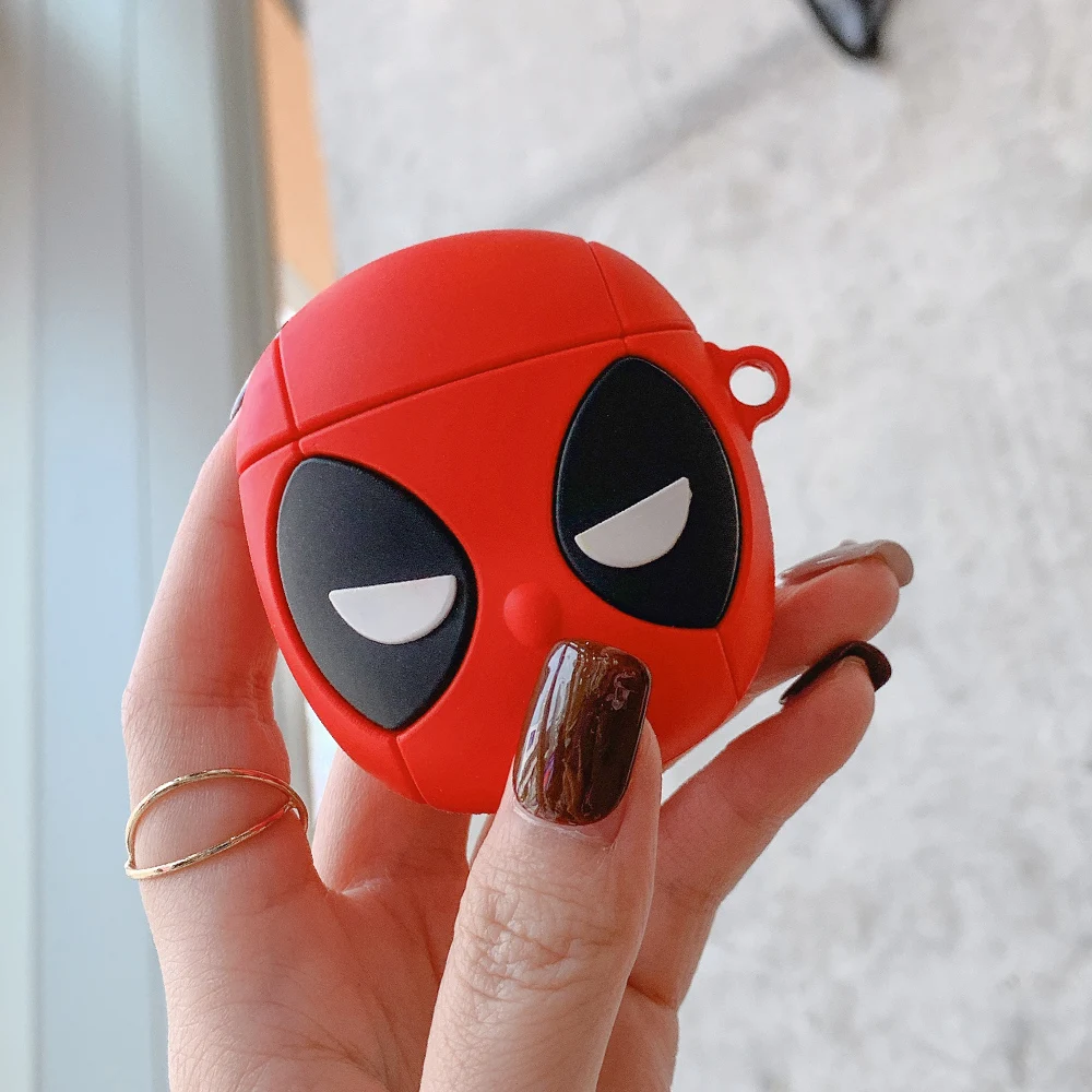 3D мультяшный милый чехол Marvel Deadpool для Airpods 1/2, силиконовые защитные наушники, аксессуары для Apple Airpods 1/2