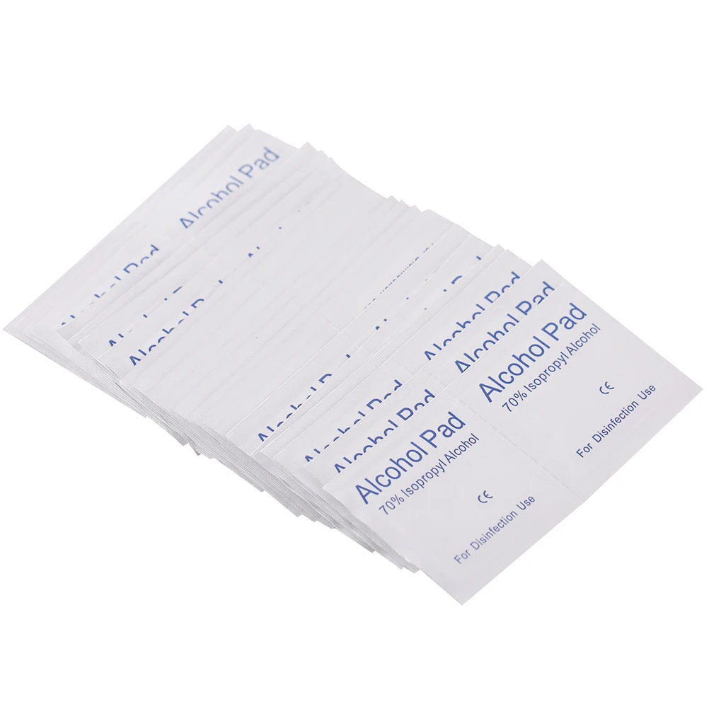 100Pcs/Box Alcohol Wet Wipe Disposable Prep Swap Pad Antiseptic Skin Cleaning Makeup Pad alcohol cleaning wipes
