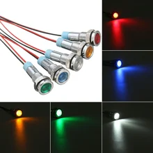 5pcs Car Tuning Boat 6mm LED Indicator Lights Dash Dashboard Panel Warning Pilot Lamp 12V Brass Universal Car Accessories