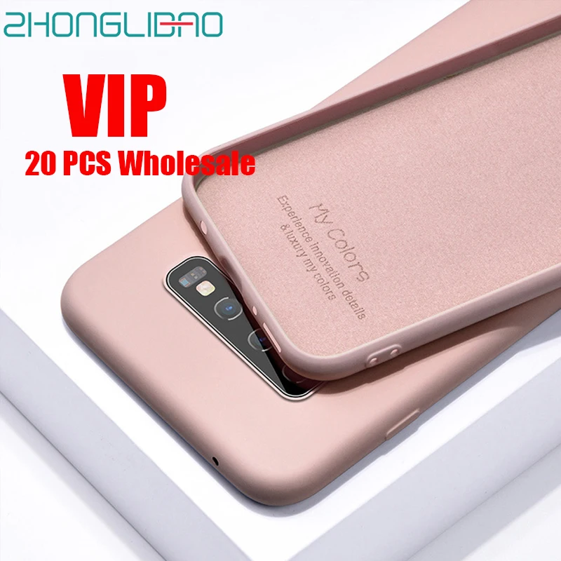 

20 pcs wholesale Silicone Case for Samsung S10 S9 S8 Note10 Plus A40 A50 A30 S10e Note 10 9 8 M10 M30 A10 A20 A60 A70 cover VIP