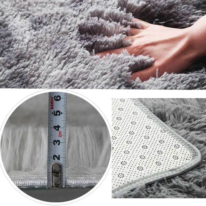 Soft Plush Carpets Living Room Bedroom Decor Rugs Warm Furry Tie-dyed Non-slip Floor Mats 160*200cm