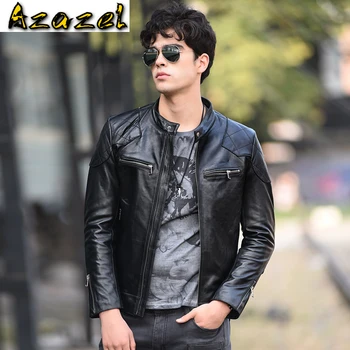 

Azazel Genuine Sheepskin Leather Jacket Men Motorcycle Coat Winter Jackets for Mens 5XL Autumn Clothes Ropa Hombre LXR858