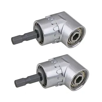 

2PCS Right Angle Drill,105 Degree Multifunction Right Angle Driver with 1/4inch Hex Bit Socket Screwdriver Holder Adapter