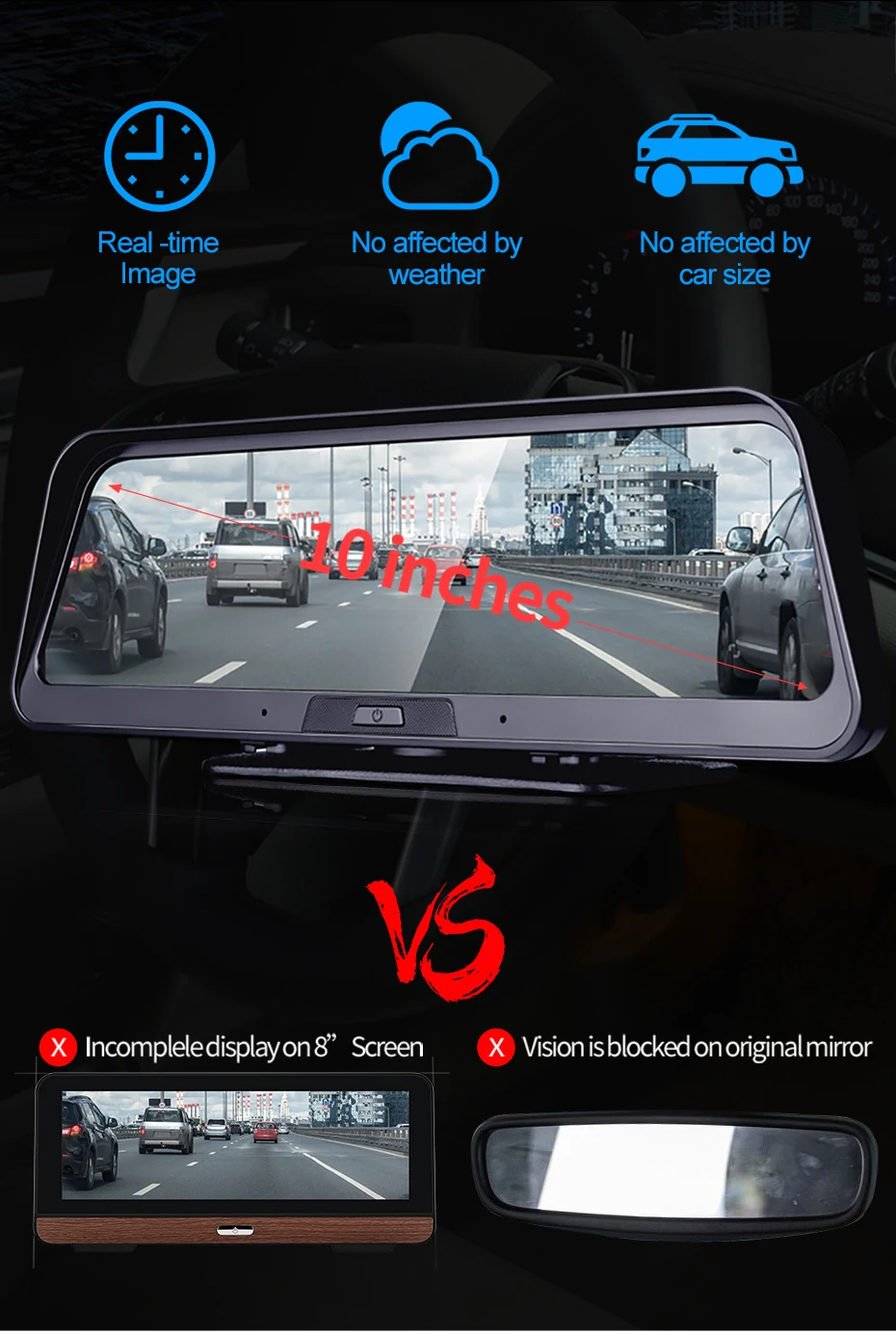 Bluavido 1" потоковая 4G ADAS Smart dash cam Android gps навигация FHD 1080P Автомобильное видео Двойная камера WiFi удаленный живой мониторинг