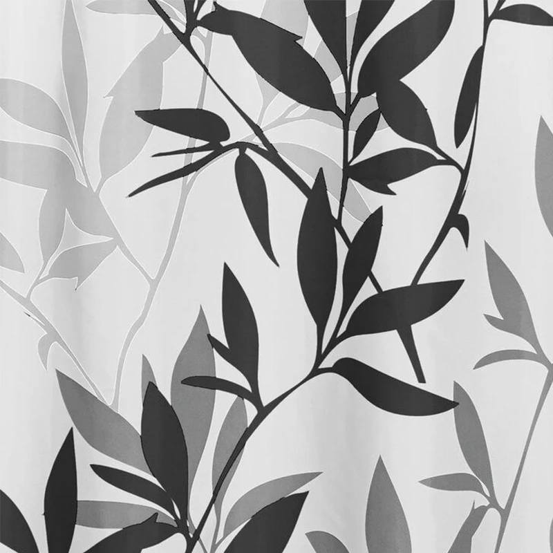Штора для ванной из 100% полиэстера с принтом зеленых листьев|polyester shower curtain|curtains for