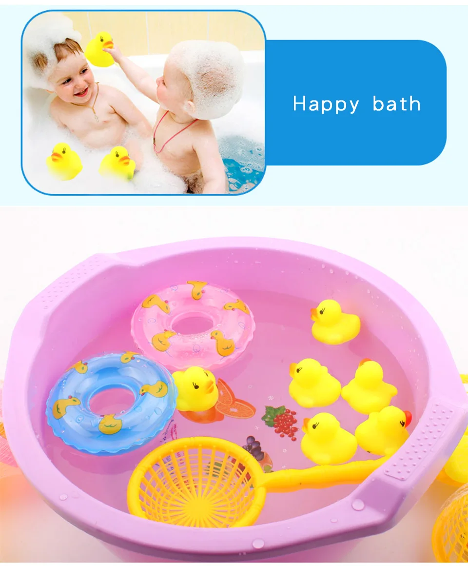 2 шт./10 шт. забавные детские Игрушки для ванны животные милые мягкие маленькая Желтая утка дети интерактивные декомпрессионные игрушки для