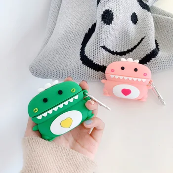 

For AirPods Pro Case Cartoon Cute Love heart Dinosaur silicon Earphone Cover For Air pods Pro 3 couples funda 3D animal Case