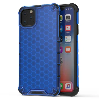 

200pcs/lot For iPhone 11 Pro Max XR XS Max Case Anti-Shock Honeycomb Hard PC TPU Case For iPhone 8 7 6S Plus