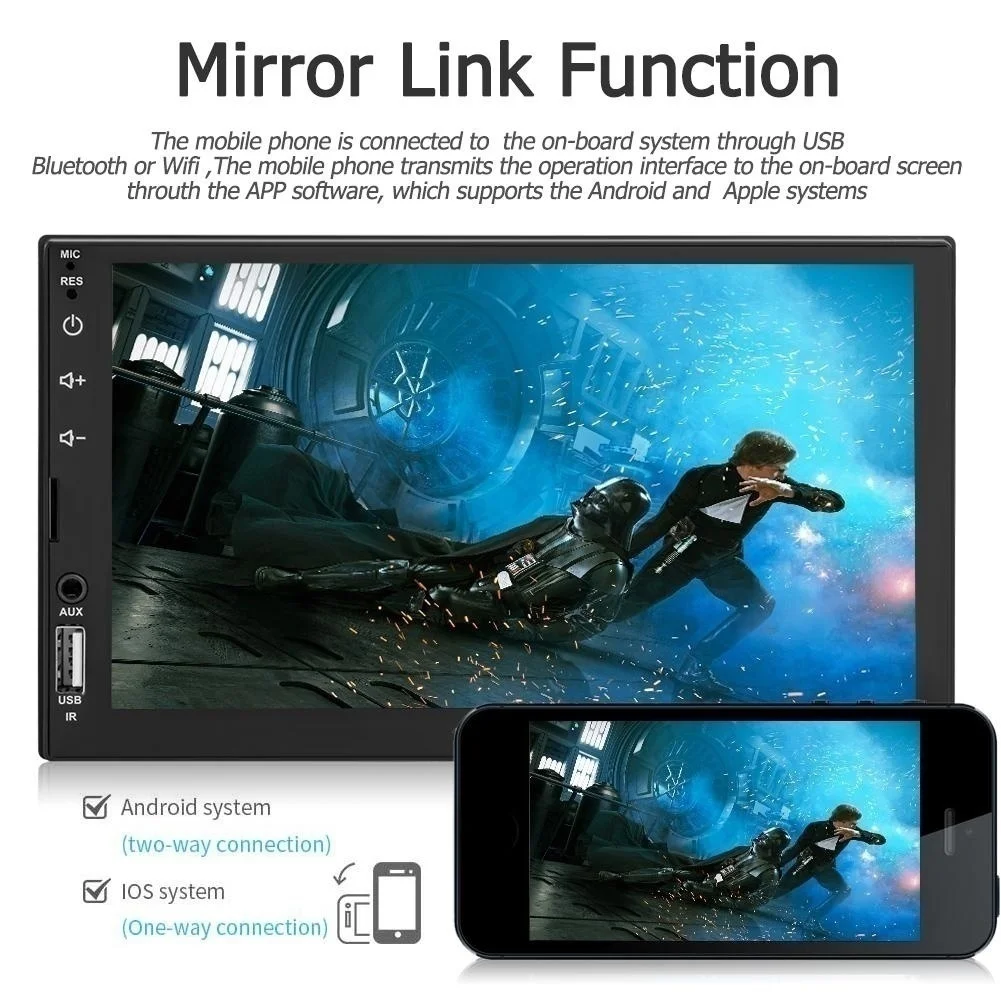 Автомагнитола HD 7 &quot 2 din кассета сенсорный экран аудио Bluetooth камера заднего вида