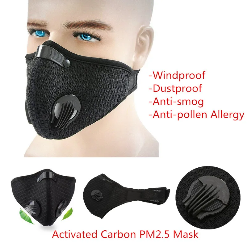 

Anti-Dust Mesh Mask Working Masks With Filter Half Face Carbon Sport Cycling Outdoors Masks Face Cover Windproof Protective Mask