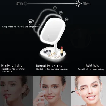 

New makeup mirror desktop LED with light portable portable light makeup small mirror