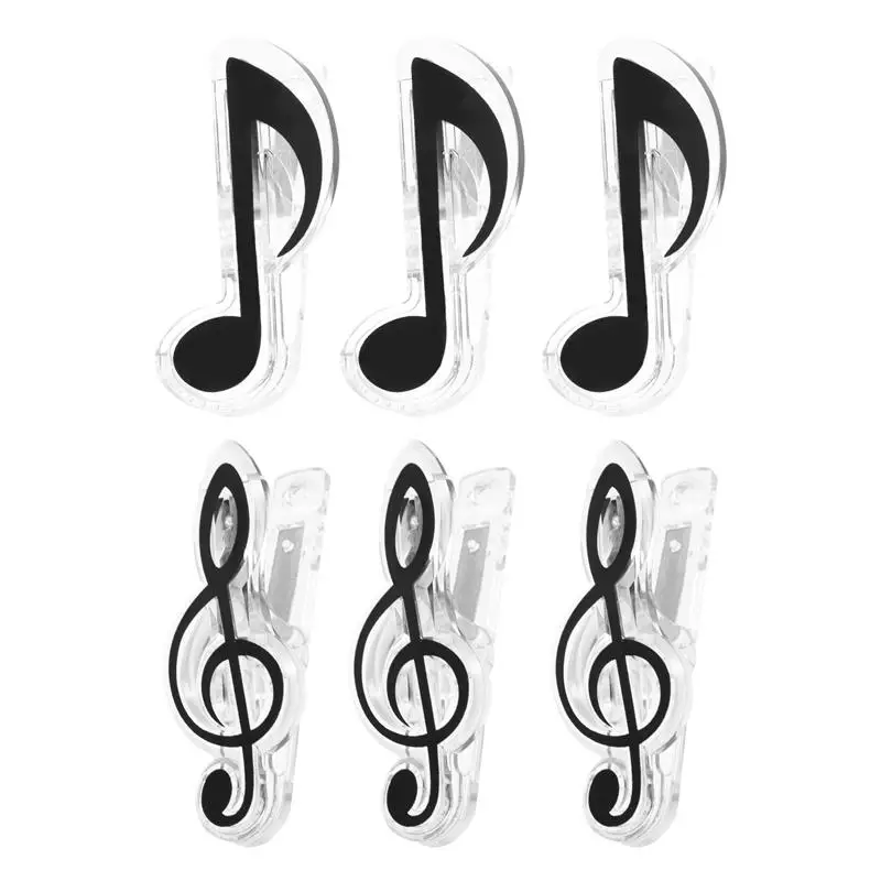 6pcs Score Clips Music Note Clips Music Book Clips Creative Sheet Clips i love music score paper clamp cute music clip piano book clip music notes treble clef music stationery clips music school decor