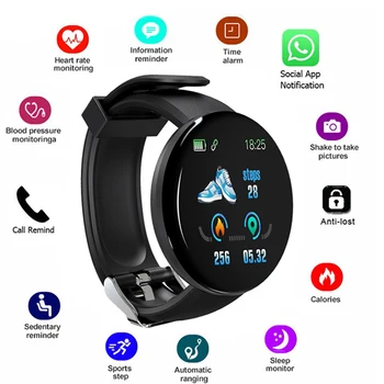 

D18 Smart Bracelet With Pressure Measurement Smartband Blood Pressure Heart Rate Wristband Waterproof Color Screen Smart Band