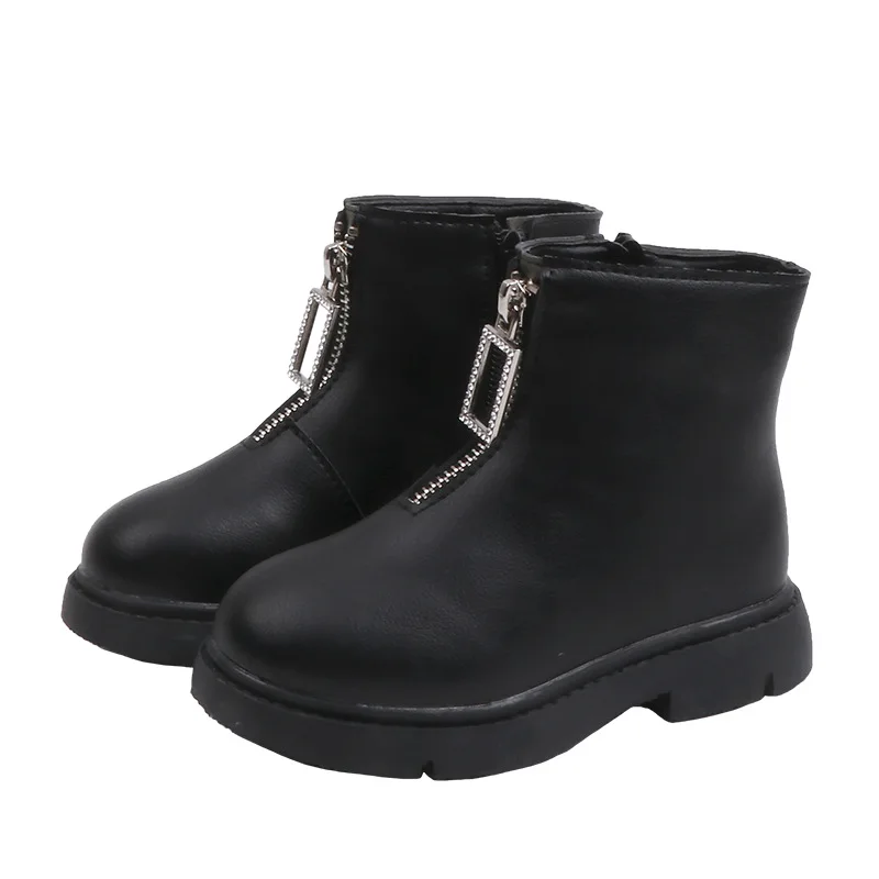 

Children Martin Boots Winter New Kids Snow Boots Leather Rubber Waterproof Motorcycle Boots Brand Girls Princess Shoes Boys Shoe