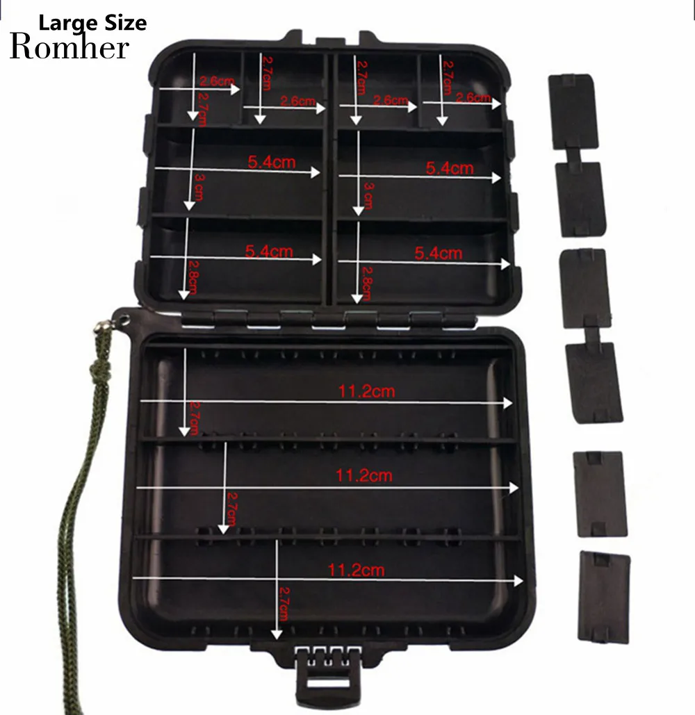 

Romher High Quality Fishing bags Waterproof Fishing Accessories Box Case Fishing Lures Box Spoon Hooks Baits Case Storage Bags