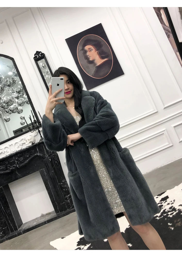 Зимнее пальто из натурального меха норки, Женское пальто из натурального меха, меховая куртка женская, длинный отложной воротник, большие размеры, Дамское пальто