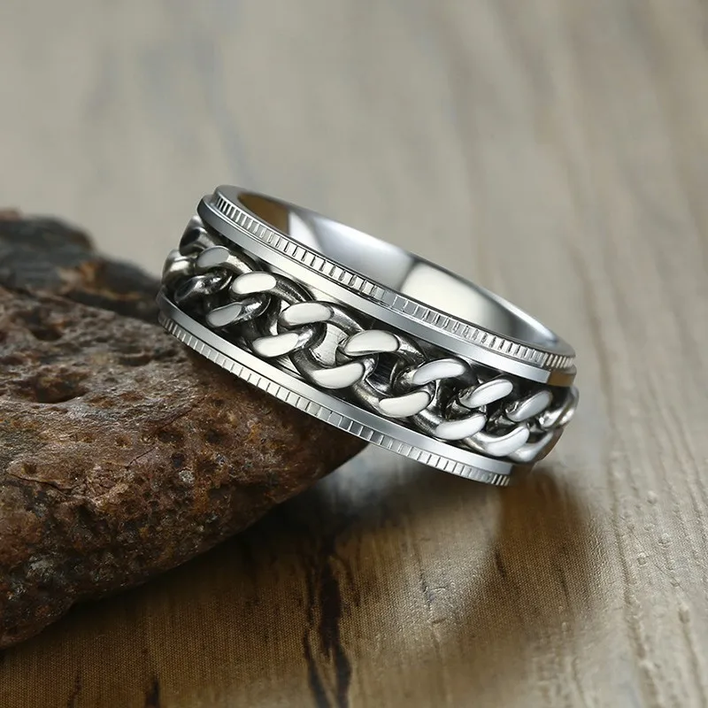 Fedine Fidanzamento Coppia Personalizzabili, Anello Uomo Acciaio Inossidabile Anello Uomo Estivo FEDI Nuziali Mantra di Nove Caratteri