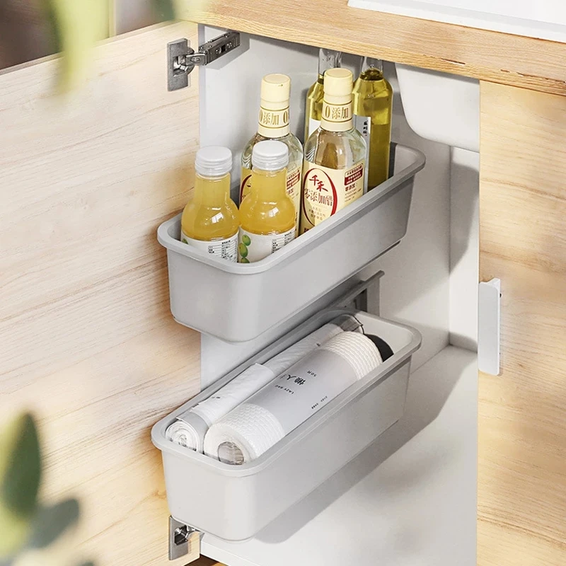 Drawer Cabinet Storage-Basket Kitchen-Organizer Wall-Mounted-Storage Spice-Rack Plastic